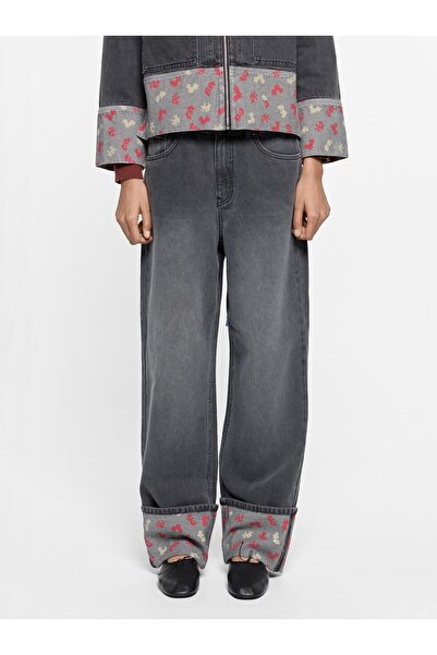 PARFOIS Kadın Desenli Denim Pantolon