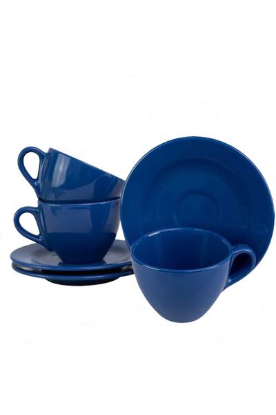 odjas Set 3 cesti cu farfurioara, 160 ml, Albastru Lucios