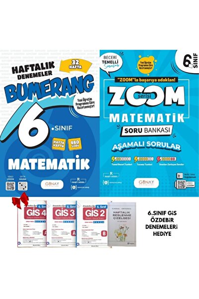 Günay Yayınları 2026-2027 MAARİF MODEL 6 SINIF MATEMATİK BUMERANG HAFTALIK DE...