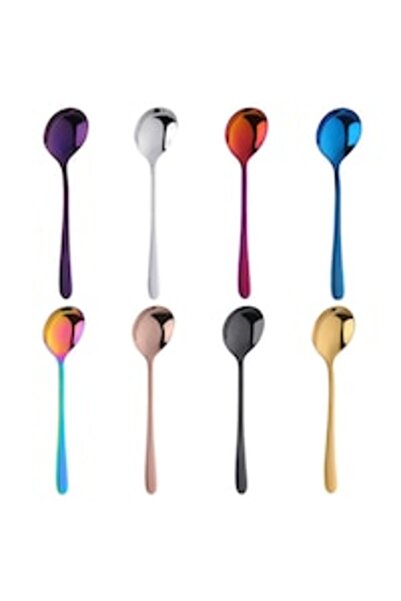 odjas Set 8 linguri din inox, linguri de supa coreene, linguri colorate pentr...