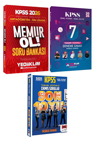 Yediiklim Yayınları KPSS 2026 Ortaöğretim Ön Lisans Memur Ol Soru Bankası - 7...