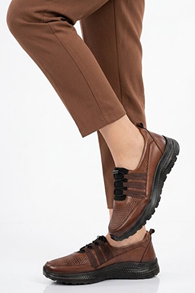 Voyager Γυναικεία casual παπούτσια Taba από γνήσιο δέρμα ανατομικά 8278 Z