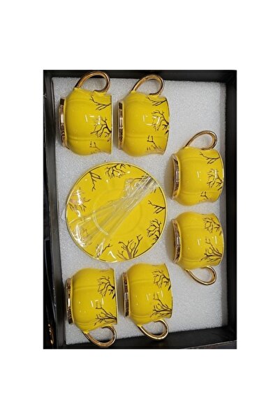 odjas Set de 6 cești de cafea galbene cu farfurii - Concept
