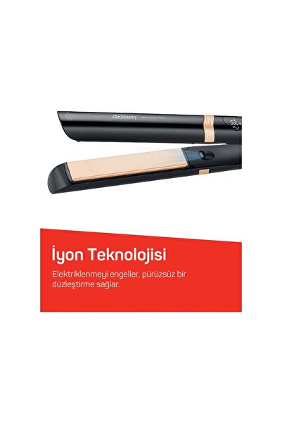 Arzum Ar5184 Volume Pro İnce Plakalı Saç Düzleştirici Siyah Siyah