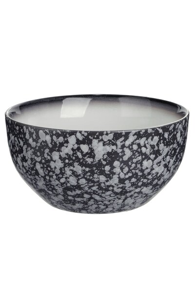 OEM Stone Effect Black Ceramic Bowl 650ml