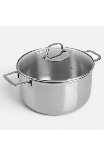OEM Oala din Inox cu Capac din Sticla Ø24cm - 5,7L