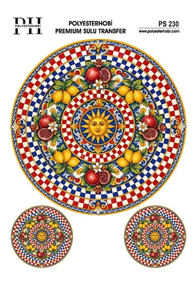 POLYESTERHOBİ Premium Sulu Transfer 25X35 CM İTALYAN ESİNTİSİ VE LİMON DESENL...