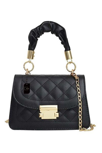 sharpdo Fashion Rhombus Textured Satchel Black
