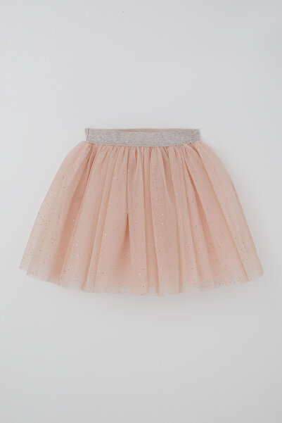 Breeze Fusta tutu pentru fete, cu sclipici, cu talie elastică, 5-10 ani, pudră