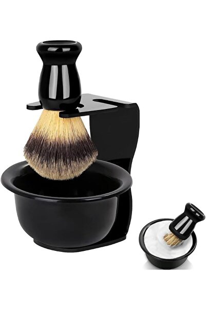 OriTi 3 in 1 Men Shaving Kit With Brush and Bowl Set, ABS Stand With Razor Sl...