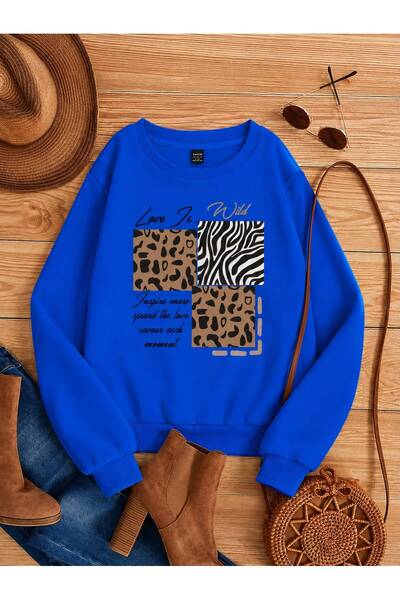 BENROMA 3 Yarn Combed Cotton Love Is Wild Printed Unisex Children's Crewneck ...