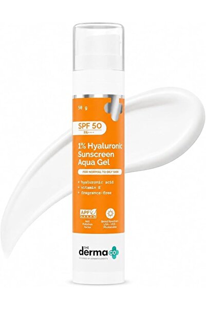 The Derma Co واقي شمس هلامي مائي بحمض الهيالورونيك 1% بعامل حماية 50 PA++++ م...