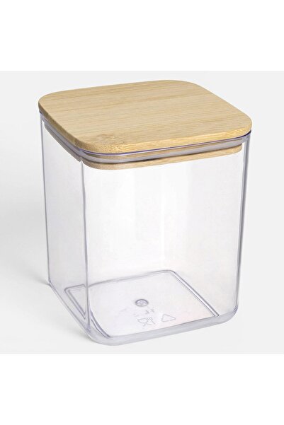 OEM Plastic Food Storage Container with Bamboo Lid 1L