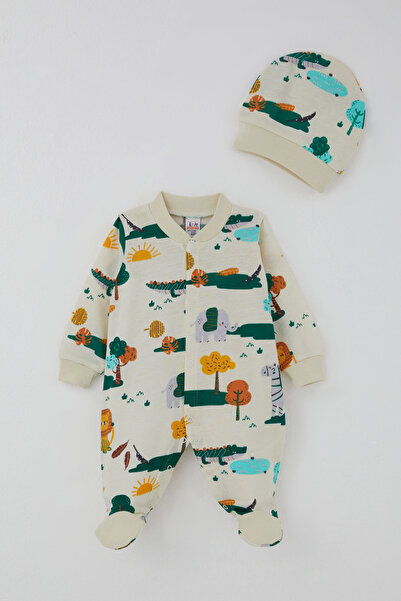 Breeze Baby Boy Booties Overalls Safari Themed Cute Animals Patterned 0-9 Mon...