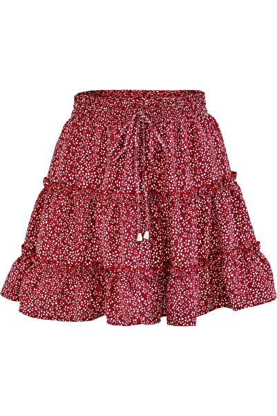 OtherMax Fustă Mini de Damă de Vară cu Talie Înaltă, Croială în A, Florală, R...