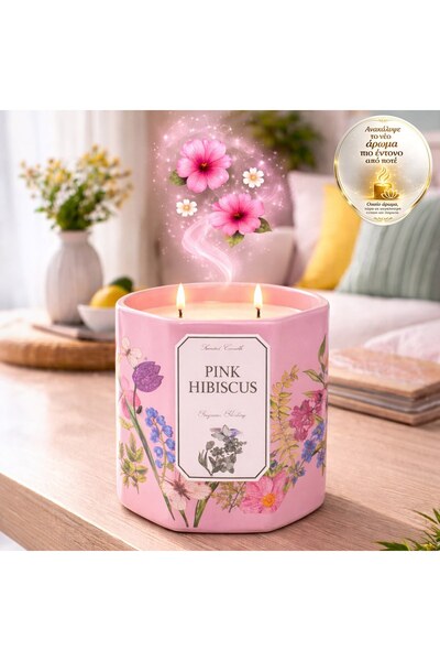 OEM Lumanare in Borcan Hibiscus Roz