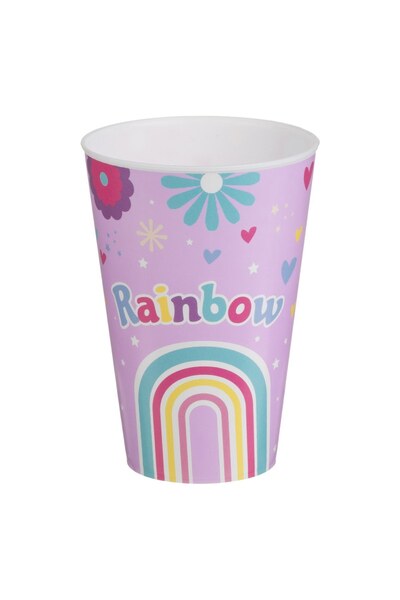 OEM Pahar din Plastic cu Imprimeu Rainbow 400ml