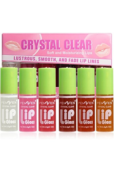 L&Wen 6 Pcs Lip Gloss Set, Clear Crystal Jelly Liquid Lipstick, Soft Moisturi...