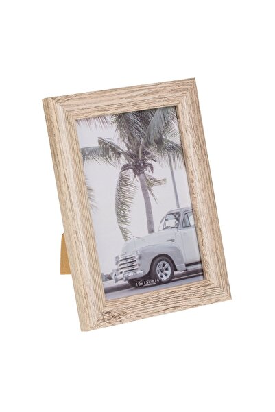 OEM Rama Foto din Lemn Bej cu Model Maro 10x15cm