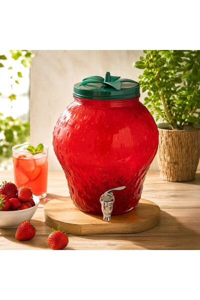 OEM Strawberry Glass Dispenser with Tap 6L