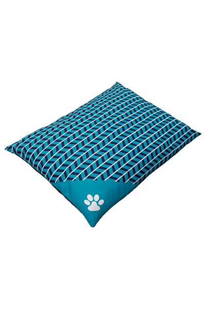 OEM Blue Zigzag Pet Floor Cushion 90x70cm