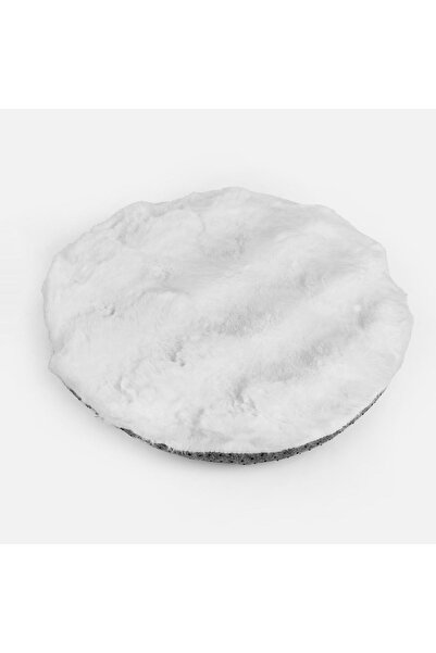 OEM Perna Scaun din Blana Alba Ø38cm