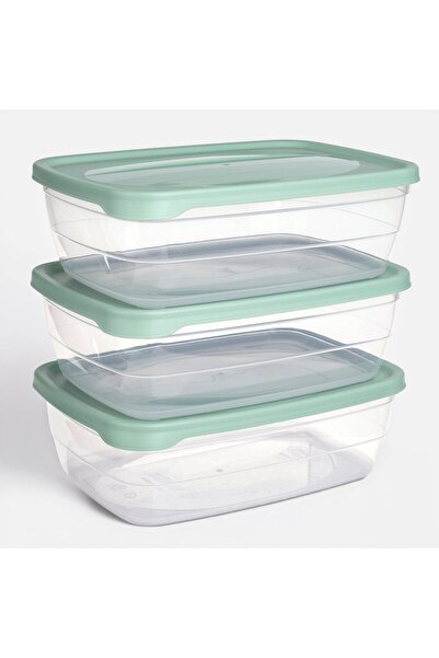 OEM Transparent Food Casseroles with Lid Mint Green 2L - 3pcs
