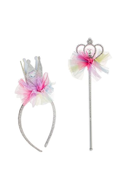 OEM Set Coronita & Bagheta Coroana Rainbow Tul 30cm