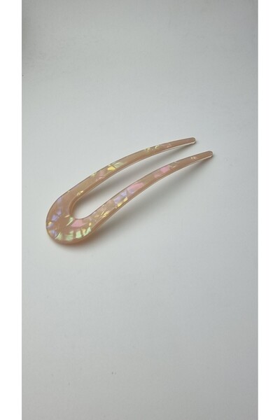 Osha Aksesuar Caramel Bone Stick Clip Women's Hair Bun Clip