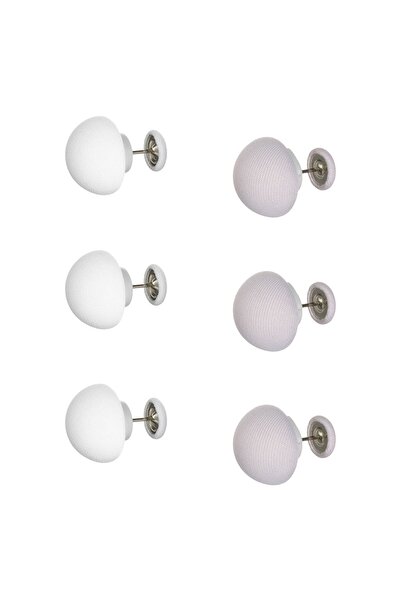 OEM Set Cleme Gri Albe de Fixat Plapuma Ø2x3cm - 6buc