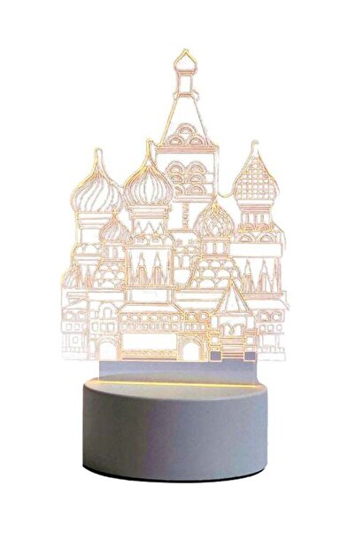 Generic Castle 3D Night Light Table Lamp White/Clear 100x40mm