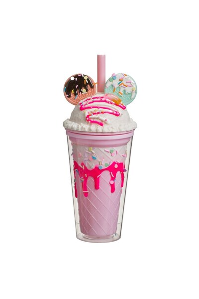 OEM Plastic Cup with Straw Lid Granita & Biscuits 450ml