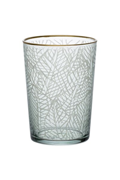 OEM Exotic Green Glass Water Glass with Gold Rim 460ml