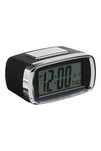OEM Ceas Negru Argintiu cu Alarma & Calendar 10.3x5.8x5.5cm