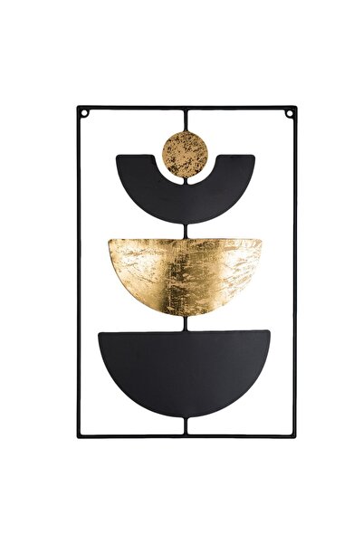 OEM Tablou Metalic Negru Auriu "Lunar Cycle" 40x60cm