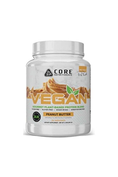 Core Nutritionals Vegan Premium Plant-Based Protein Powder, Pea + Brown Rice Blend with Vegan BCAAs & Digestive Enzymes, Dairy-Free & Gluten-Free, Muscle Recovery & Daily Nutrition - Peanut Butter (2l