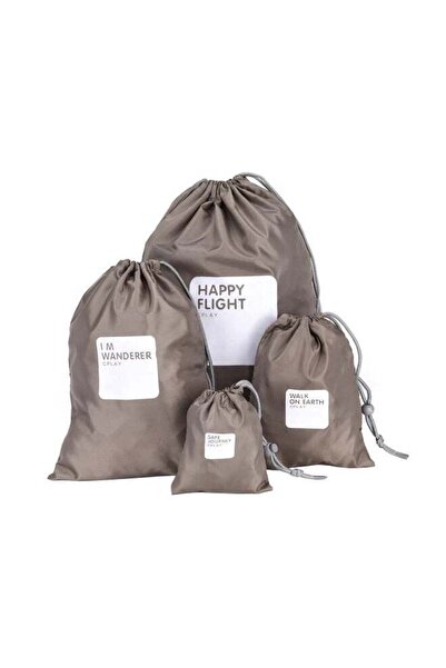 Generic 4-Piece Waterproof Shoe Storage Bag Coffee/White