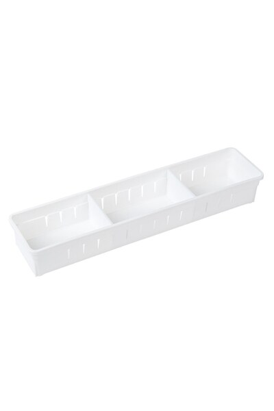 OEM Organizator din Plastic Alb cu 2 Compartimente pentru Sertare 35x8x5cm
