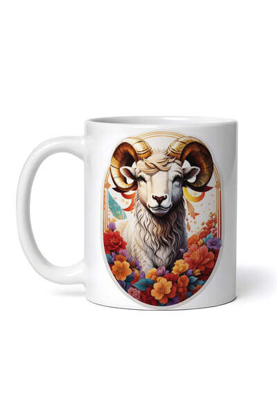 INOVATIX Personalized White Mug, Aries Head, Aries Zodiac Symbol, Inovatix®. ...