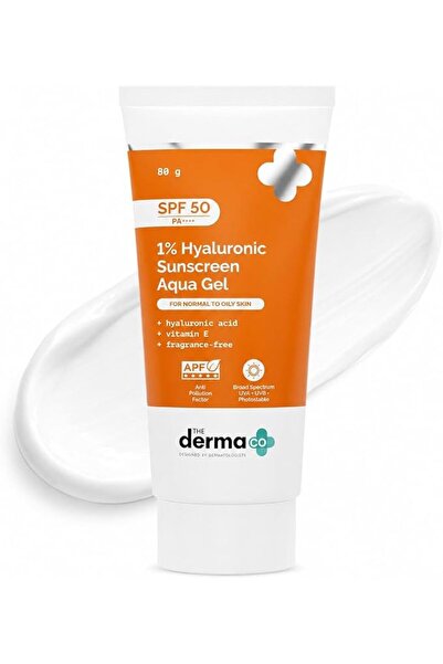 The Derma Co واقي شمس هلامي مائي بحمض الهيالورونيك 1% بعامل حماية 50 PA++++ م...