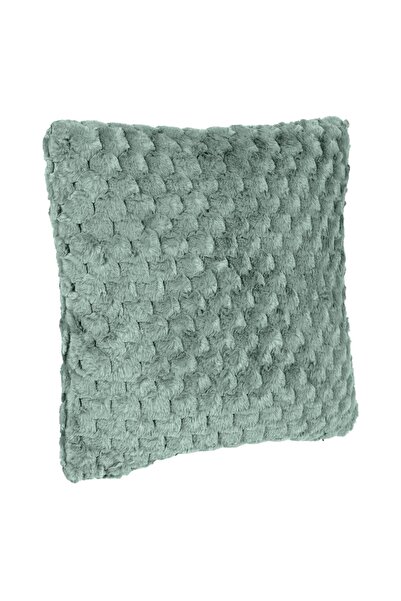 OEM Perna Decorativa de Iarna din Imitatie de Blana Verde Menta cu Model Reli...