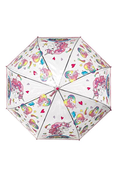 OEM Umbrela de Ploaie Baston Manuala Fucsia Transparenta Unicorn pentru Copii...