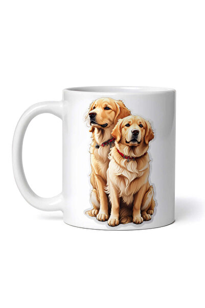 INOVATIX Personalized white mug, Golden retrievers with collar, INOVATIX®. 330ml