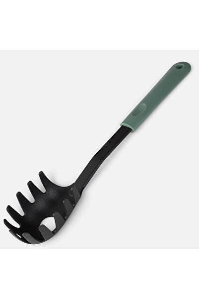 OEM Lingura din Plastic Antracit cu Maner Verde pentru Paste 31cm