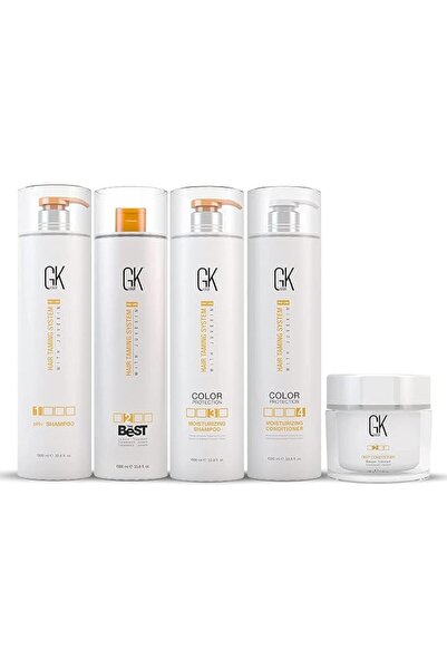 GK HAIR مجموعة كيراتين جلوبال الأفضل (33.8 أونصة سائلة/1000 مل) علاج الكيراتي...