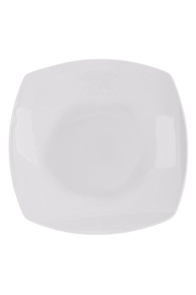 OEM Farfurie Intinsa Patrata Alba din Portelan 23.5x23.5cm
