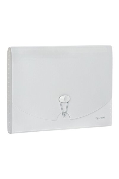 OEM Servieta cu 12 Compartimente Soft Touch Gri cu Elastic & Capsa 33.5x3x24cm