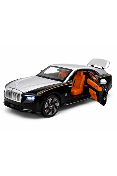 Rolls Royce Метална кола Rolls-Royce Spectre, черно-сребриста, мащаб 1:24, съ...