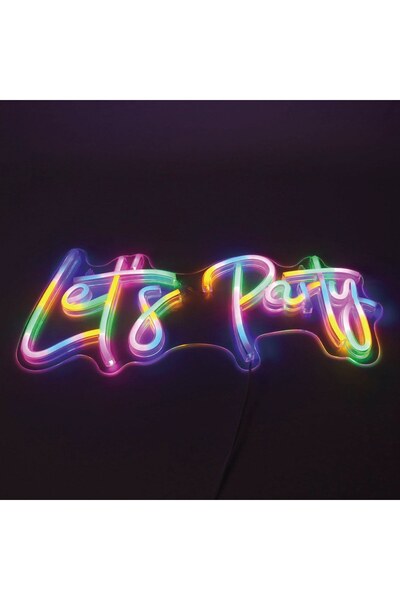 OEM Lampa LED Neon Colorat "Let's Party" 40x17.5cm