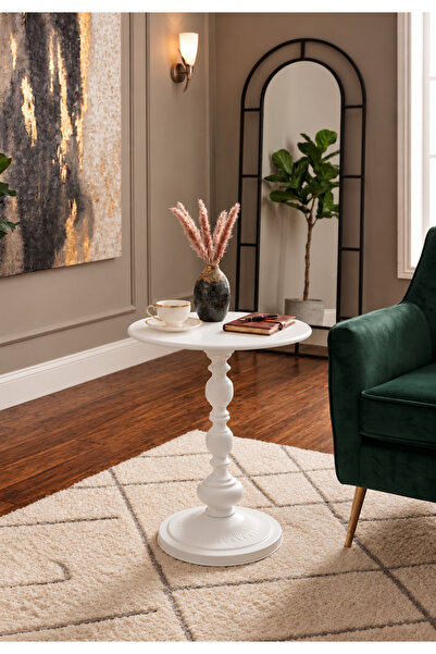 Royal Home Classic Design Stylish White Round Side Table
